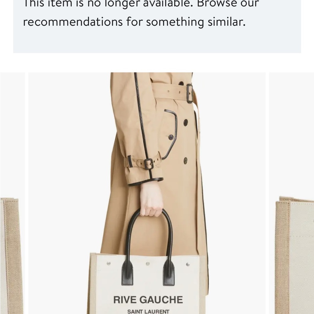 Saint Laurent Rive Gauche Black and Cream Tote
